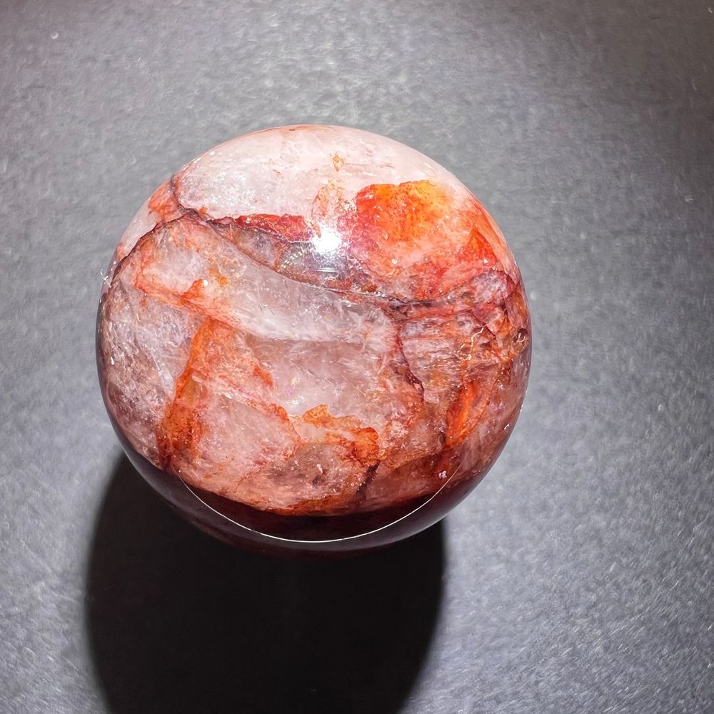 Fire Quartz Crystal Marble Sphere - Picture 5 of 10